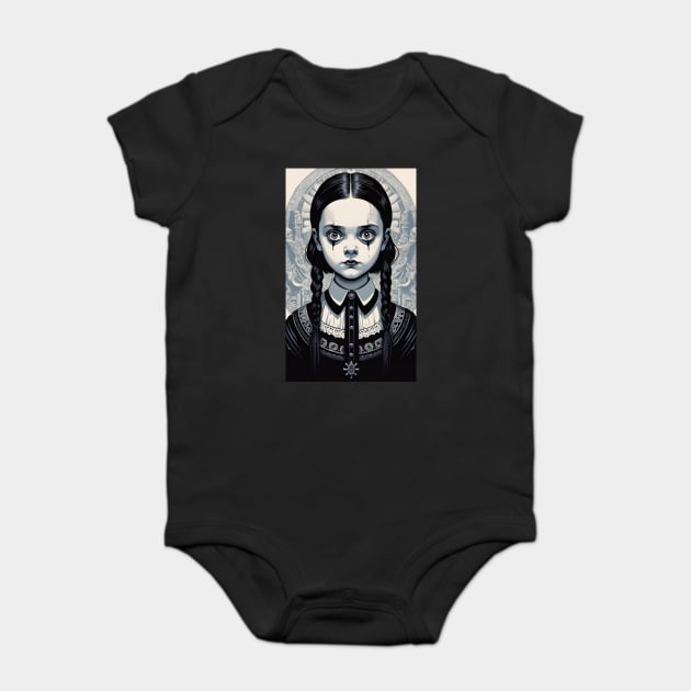 Inventor Wednesday Addams Baby Bodysuit by Grave Digs
